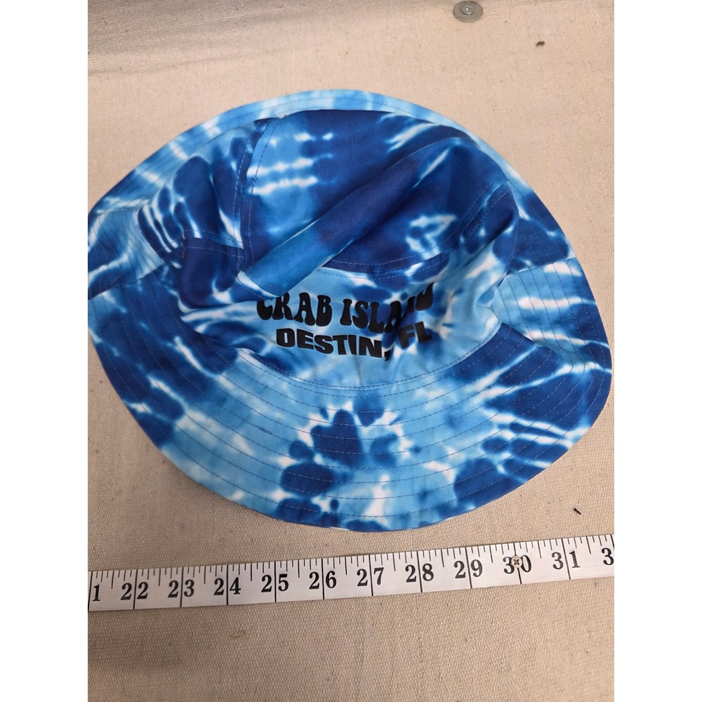 Alvin's Island Crab Island Destin FL Blue Tie Dye Bucket‎ Hat One Size